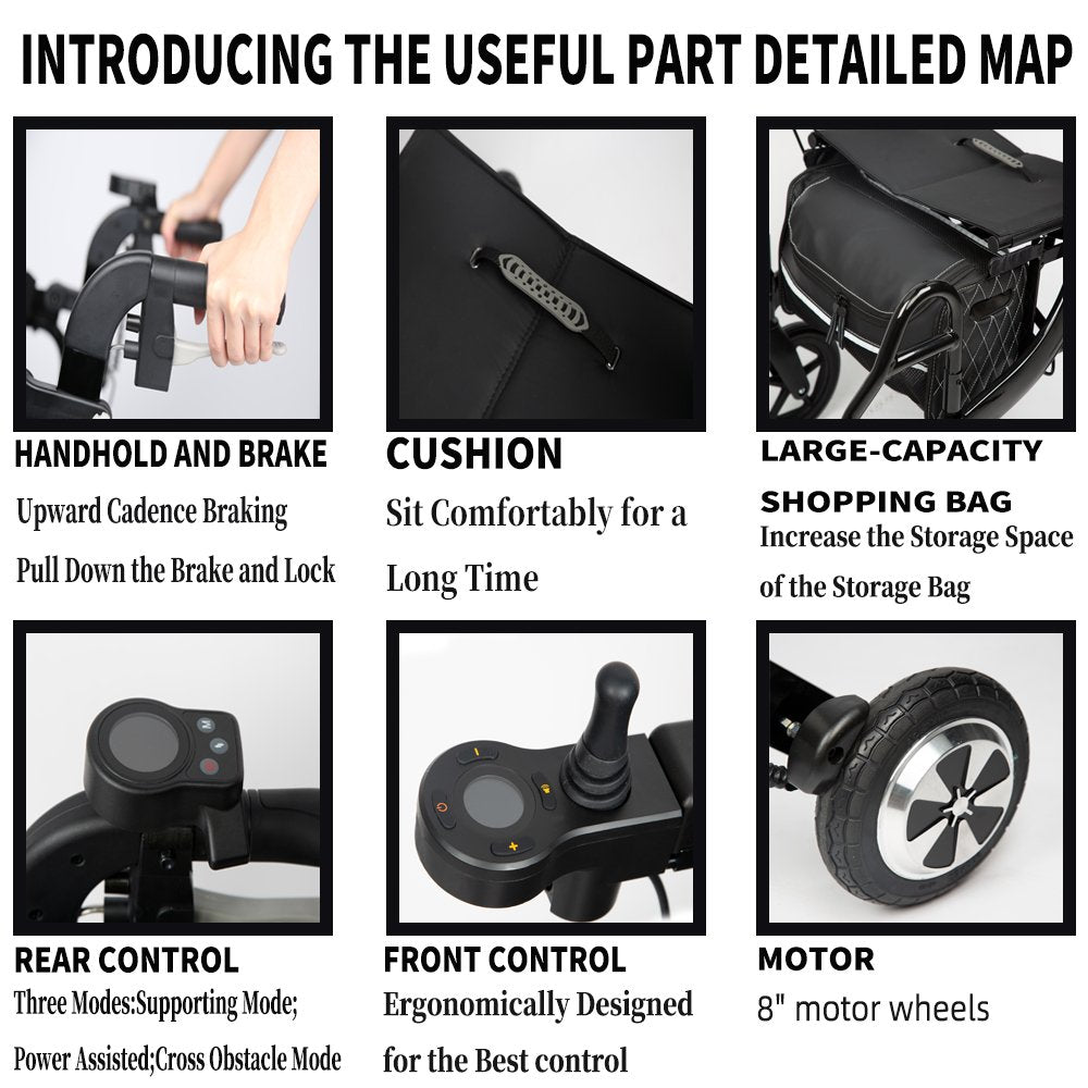 ZUBU All in one Multifunctional Electric Rollator Walker Wheelchair