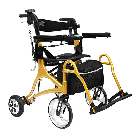 ZUBU 3 in 1 electric rollator walker with seat wheelchair gold