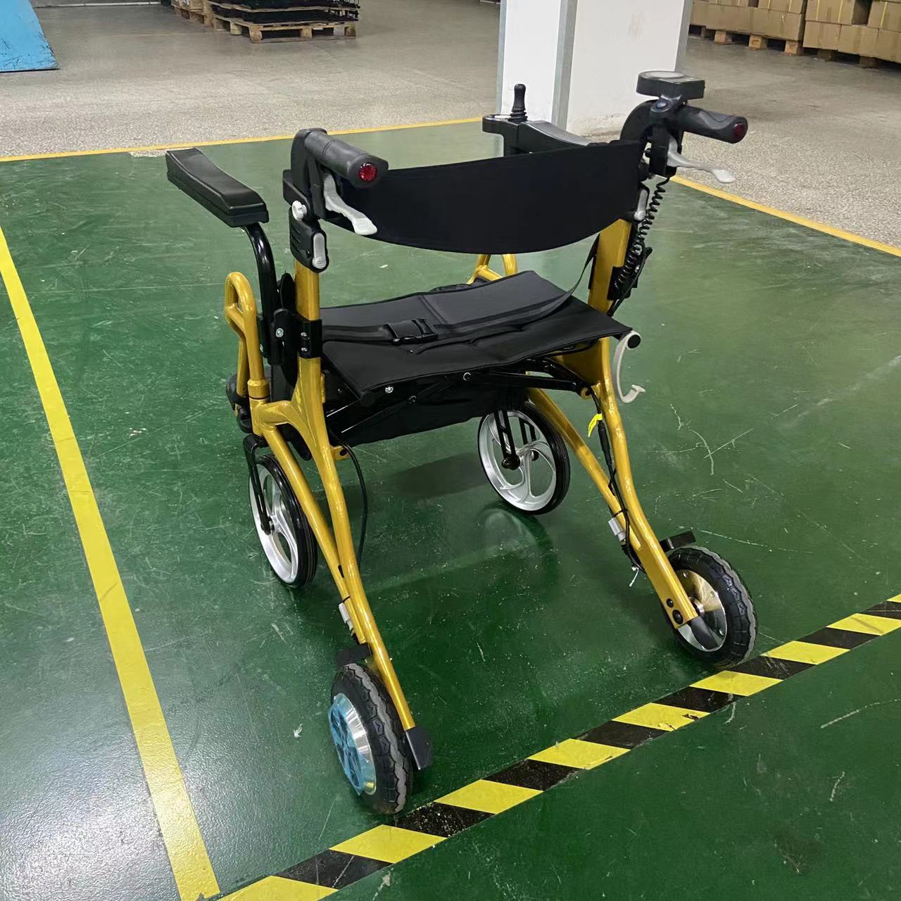 ZUBU 3 in 1 electric rollator walker with seat wheelchair gold