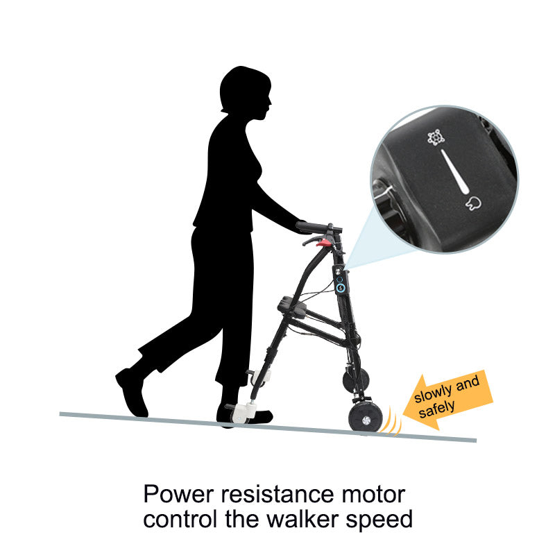 Power resistance Walker with speed control for elderly people