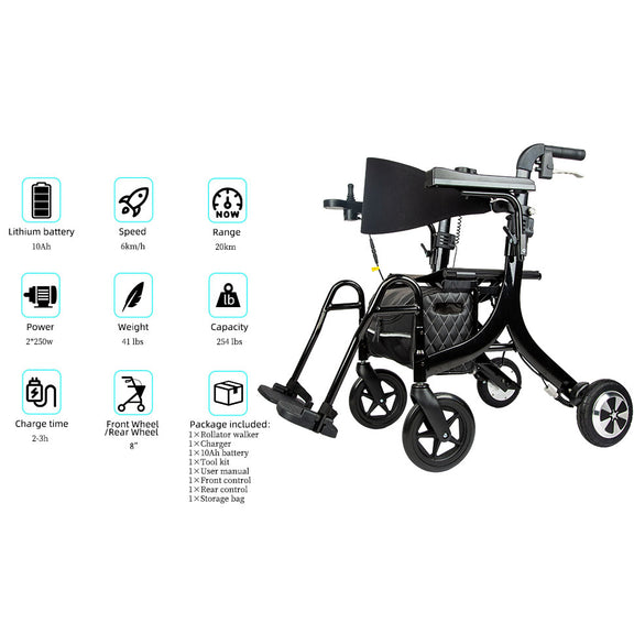 ZUBU All in one Multifunctional Electric Rollator Walker Wheelchair ...